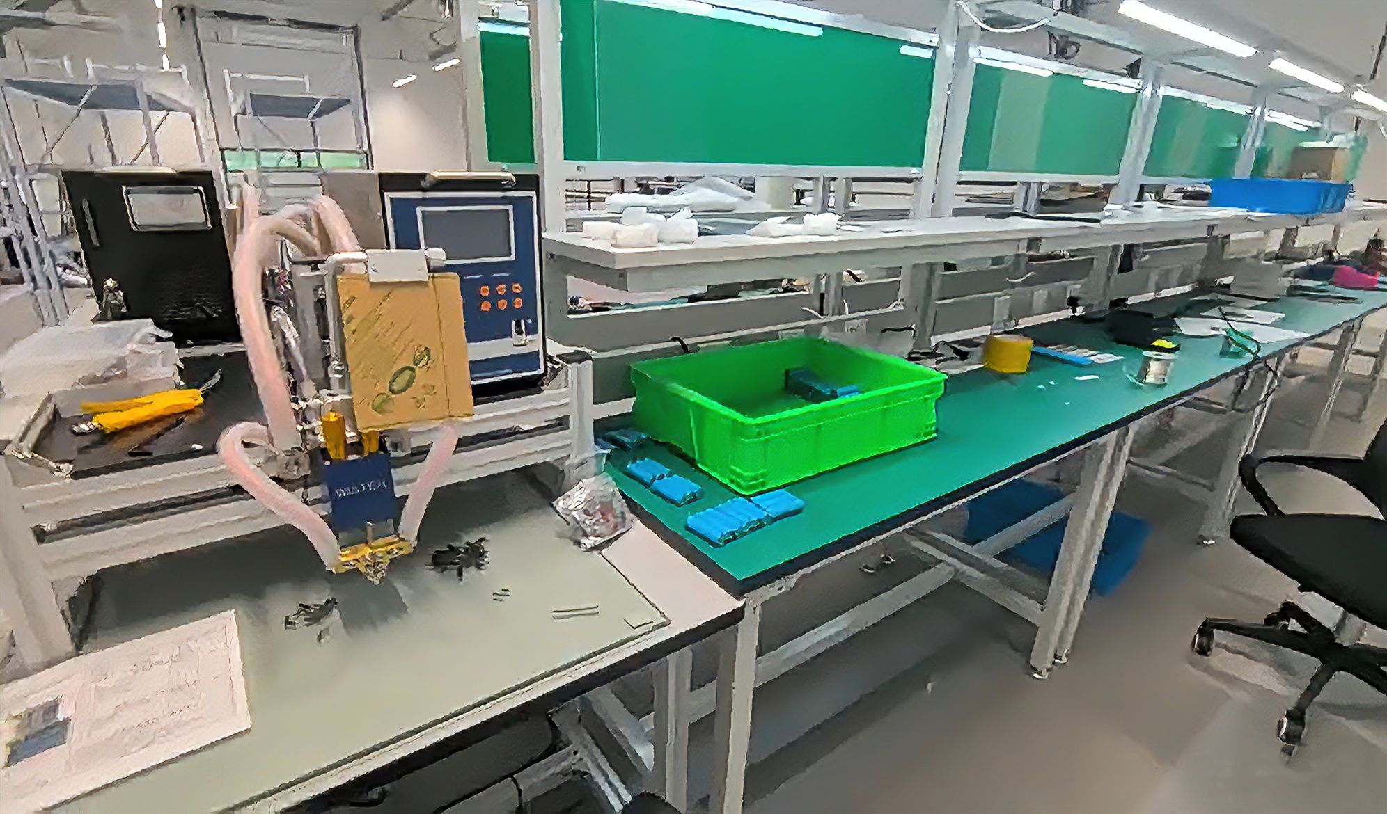 Robotic arm in battery production line